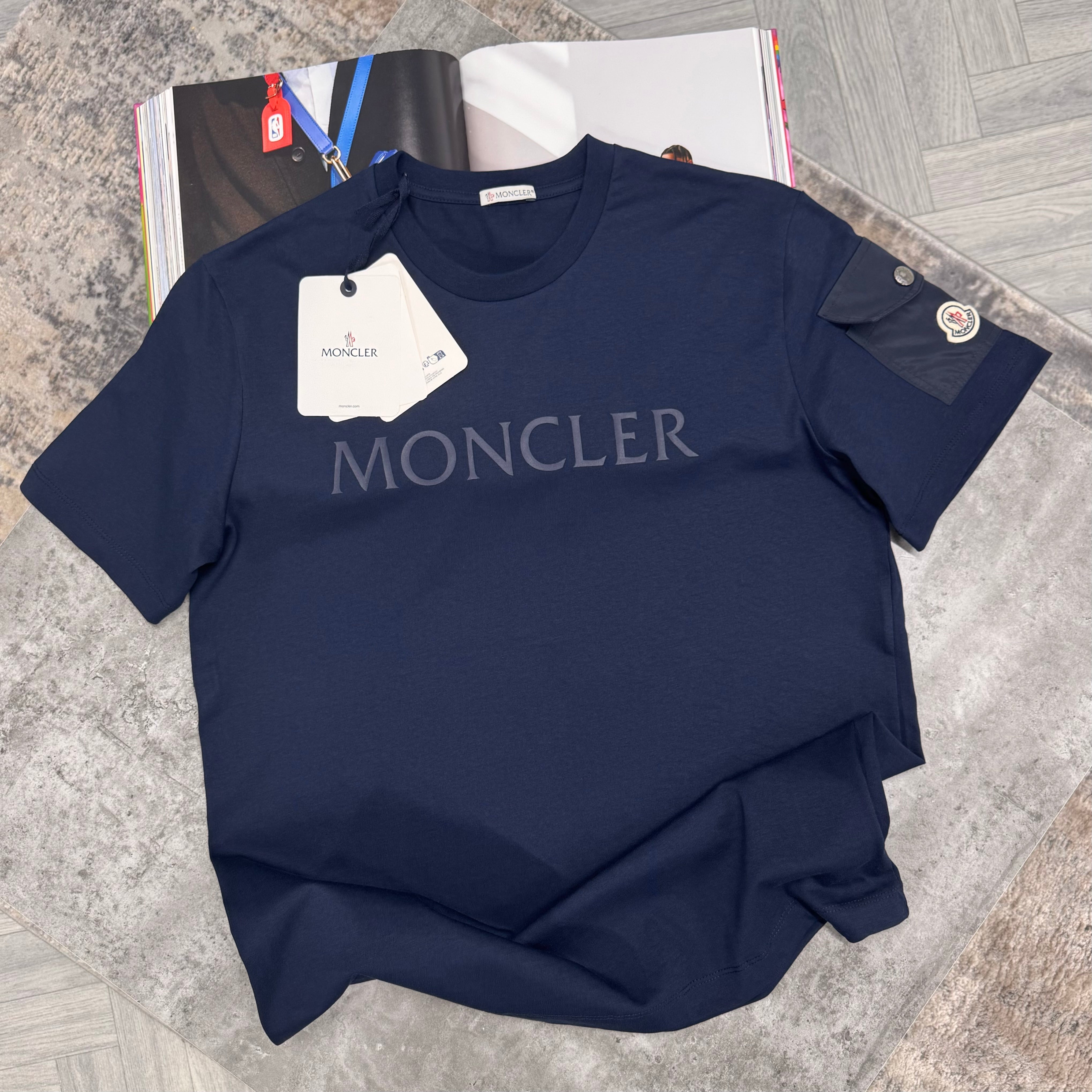 MNCLR POCKET LOGO T SHIRT - NAVY