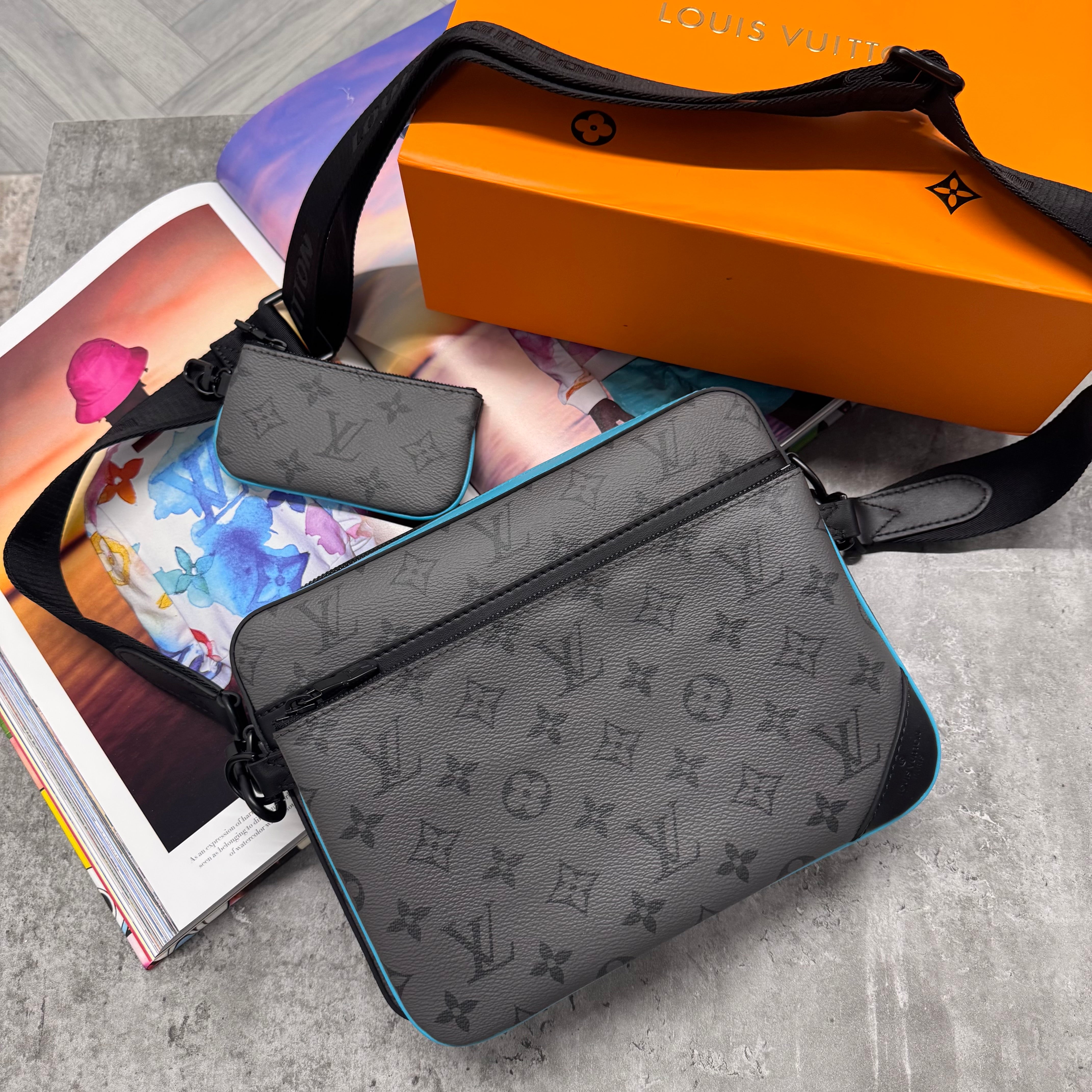 (PRE ORDER) LVE TRIO BAG - GREY / AQUA