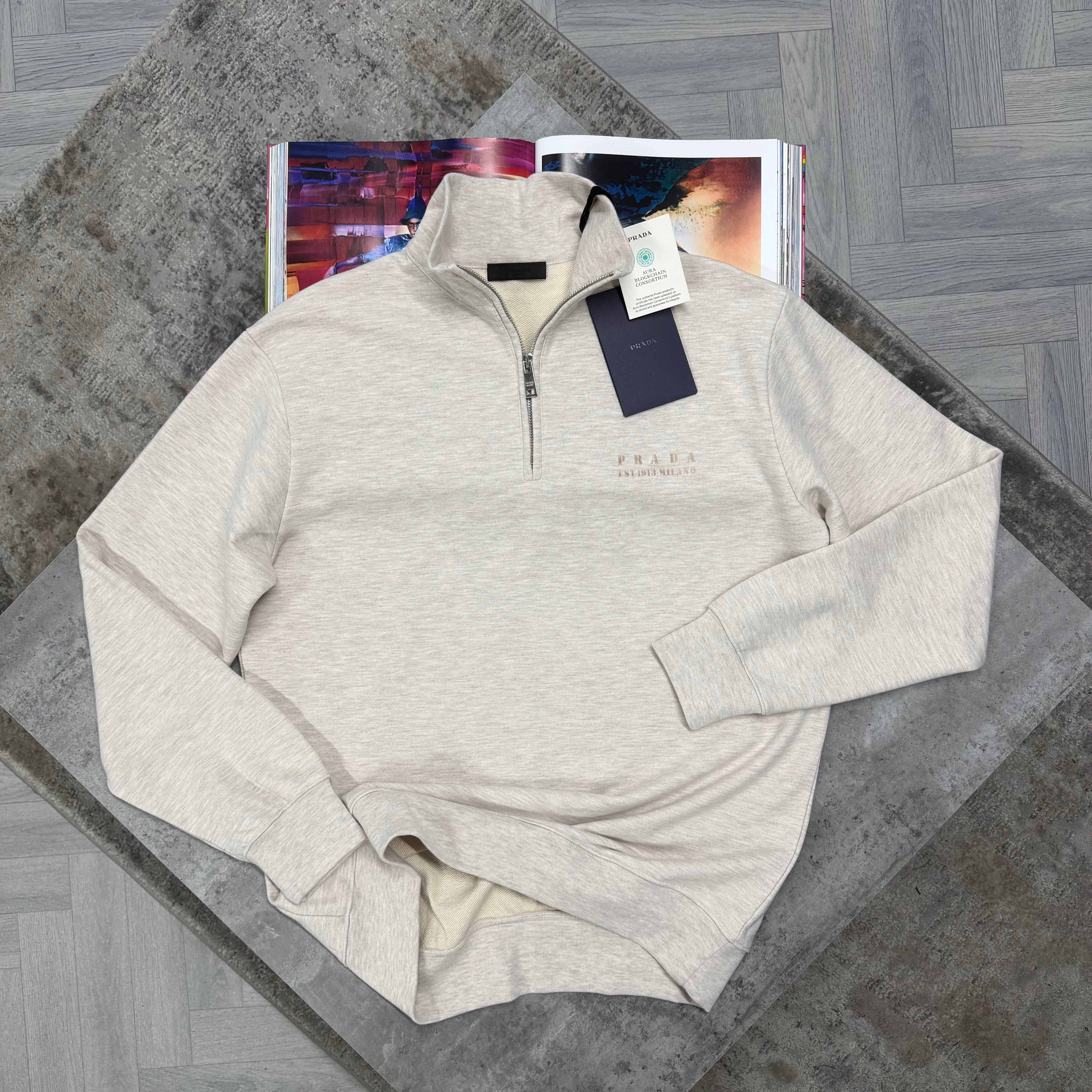 PDA MILANO HALF ZIP JUMPER - BEIGE
