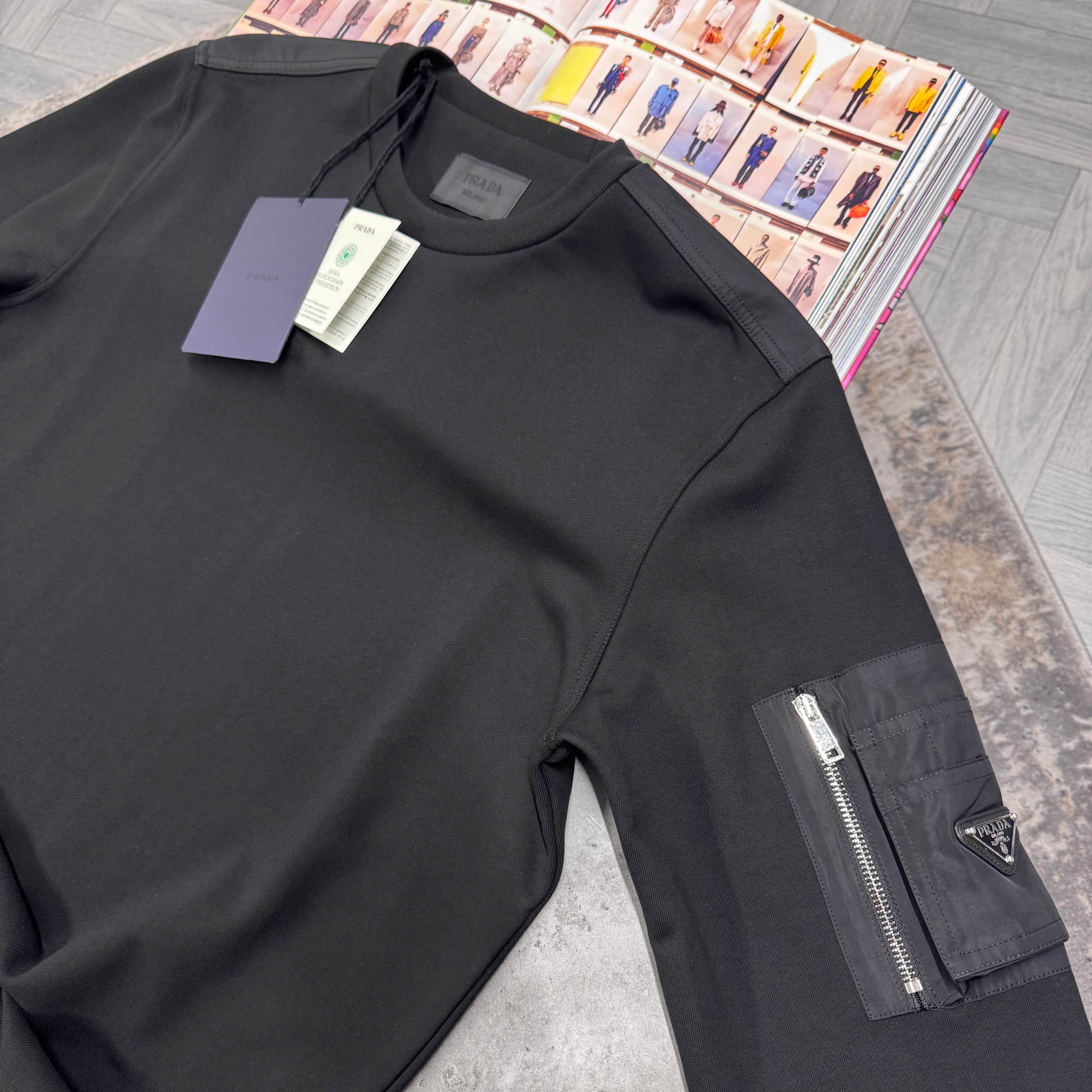 PDA NYLON ZIP POCKET JUMPER - BLACK