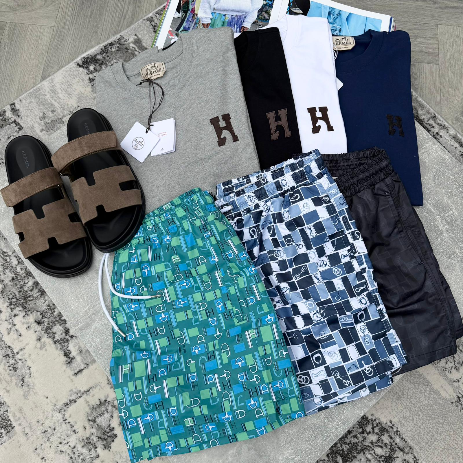 HMES LOGO SHORTS - BLUE/GREEN