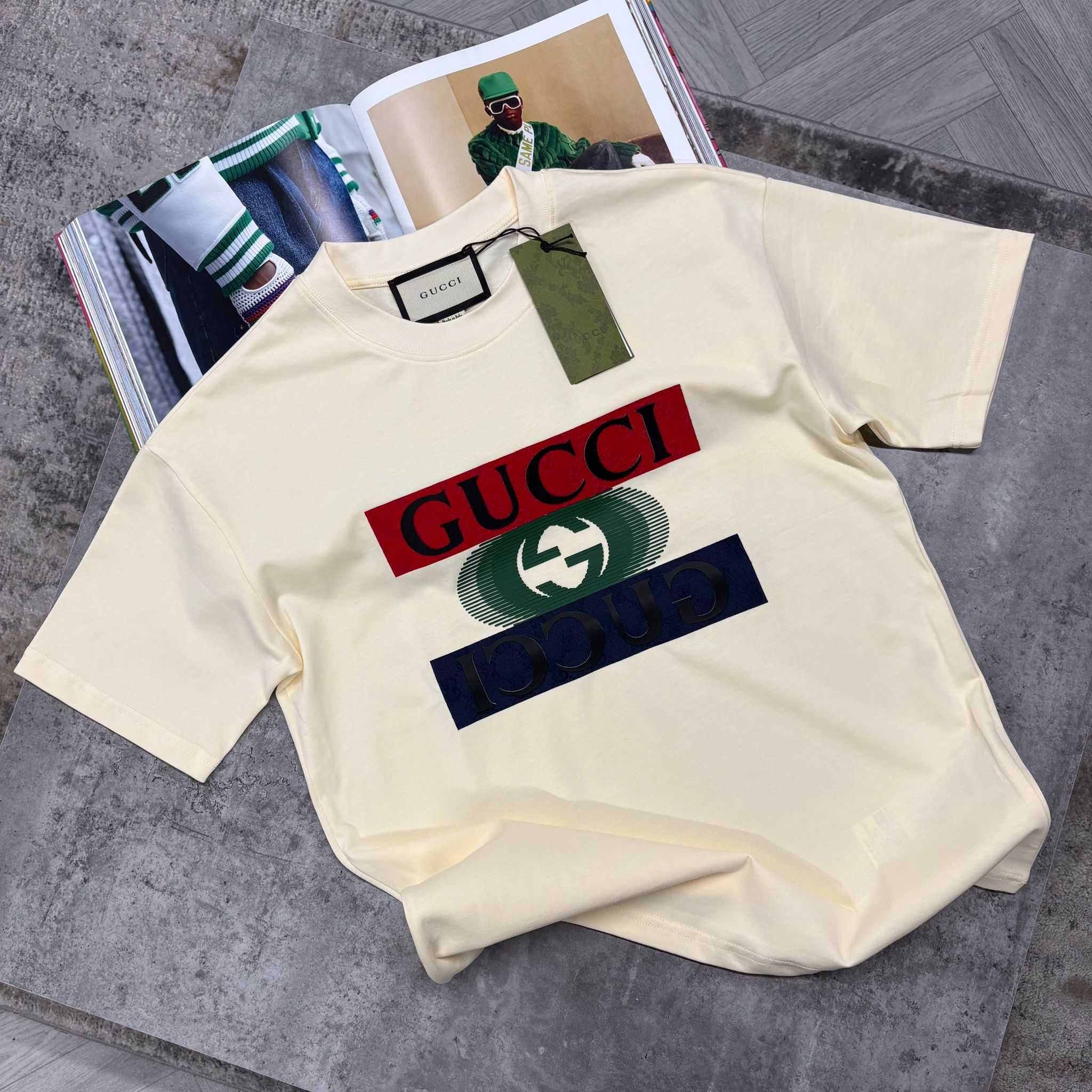 GG LOGO T SHIRT - CREAM