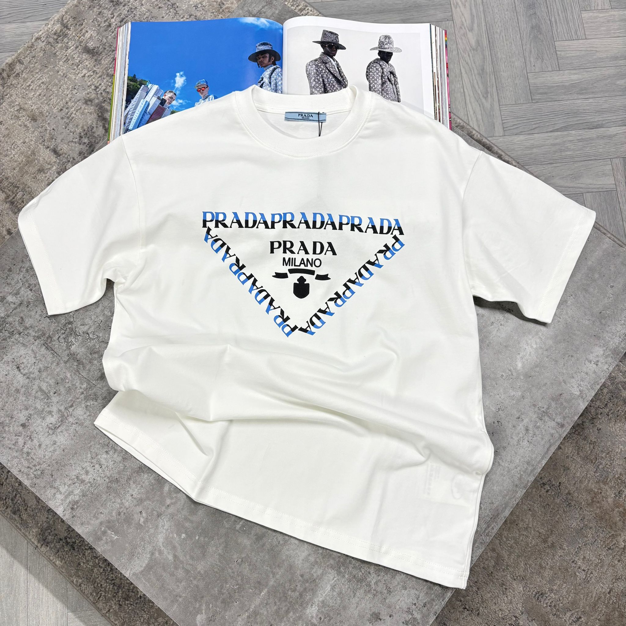 PDA MILANO T SHIRT - WHITE/ROYAL