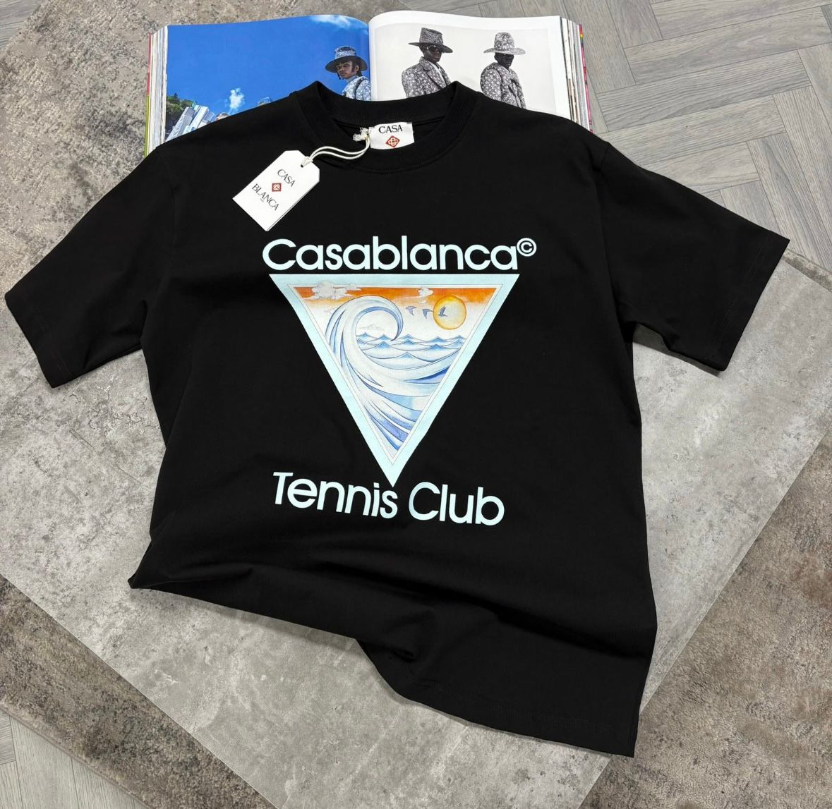 CASA TENNIS CLUB T SHIRT - BLACK