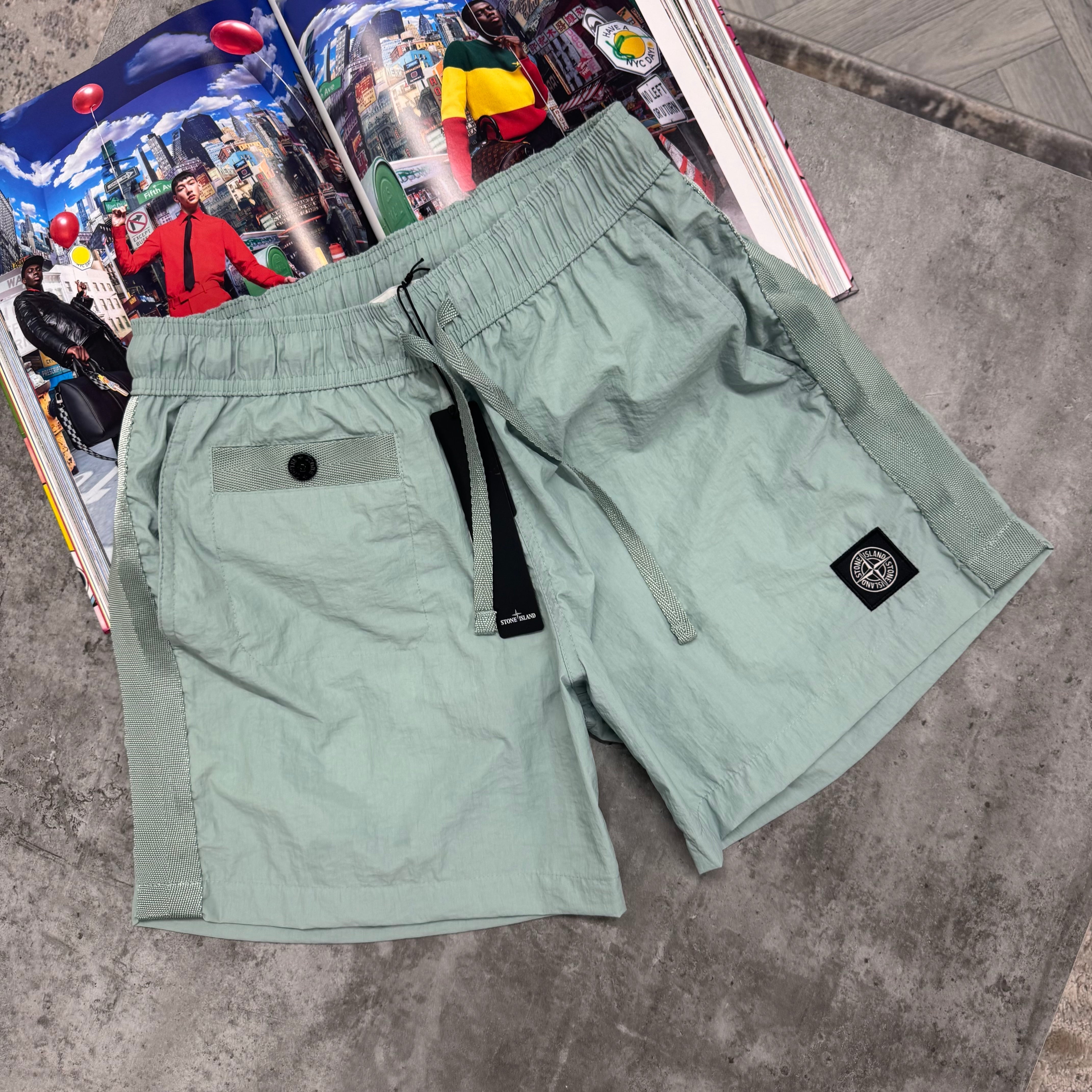 SI SQUARE LOGO SWIM SHORTS - MINT