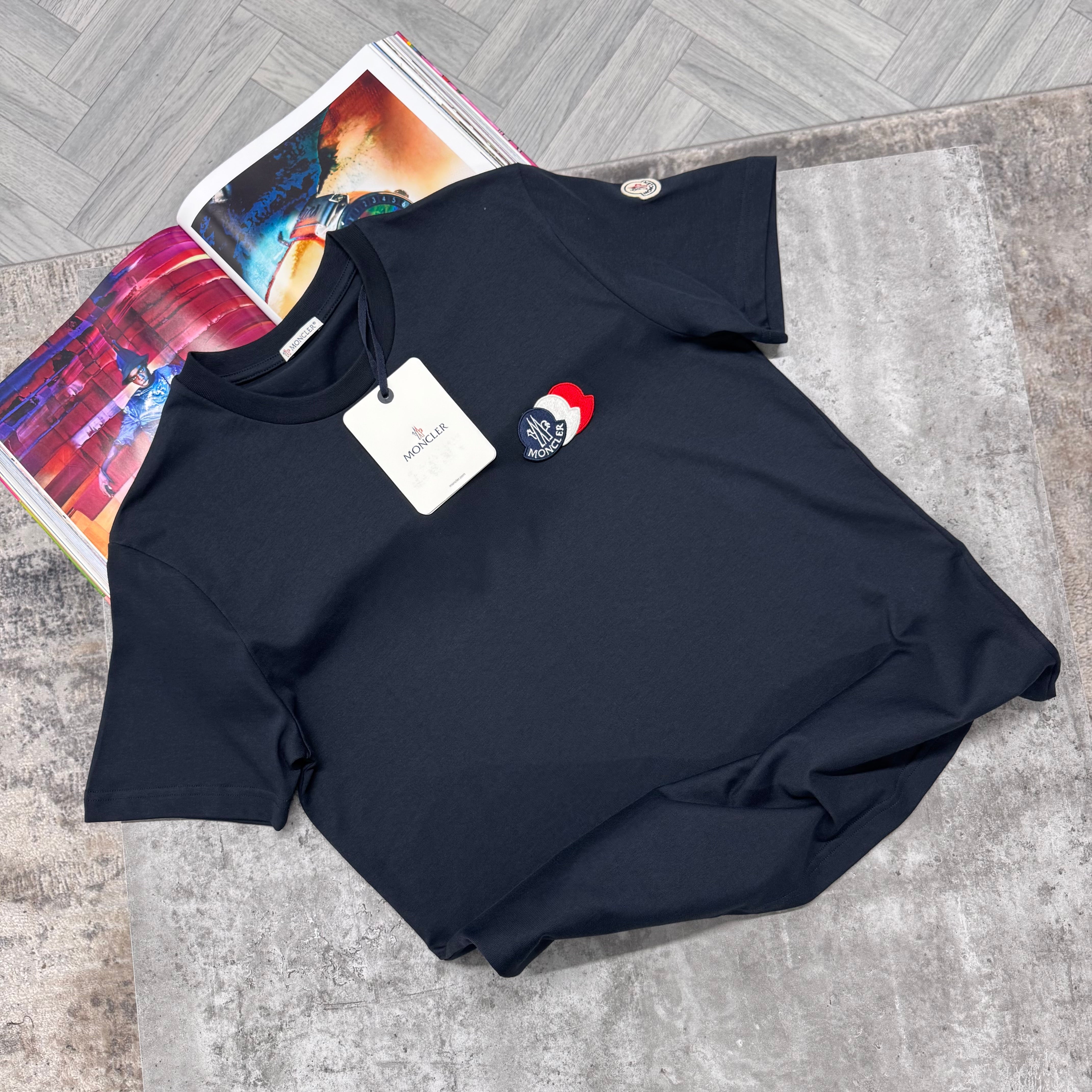 MNCLR TRIPLE LOGO T SHIRT - NAVY
