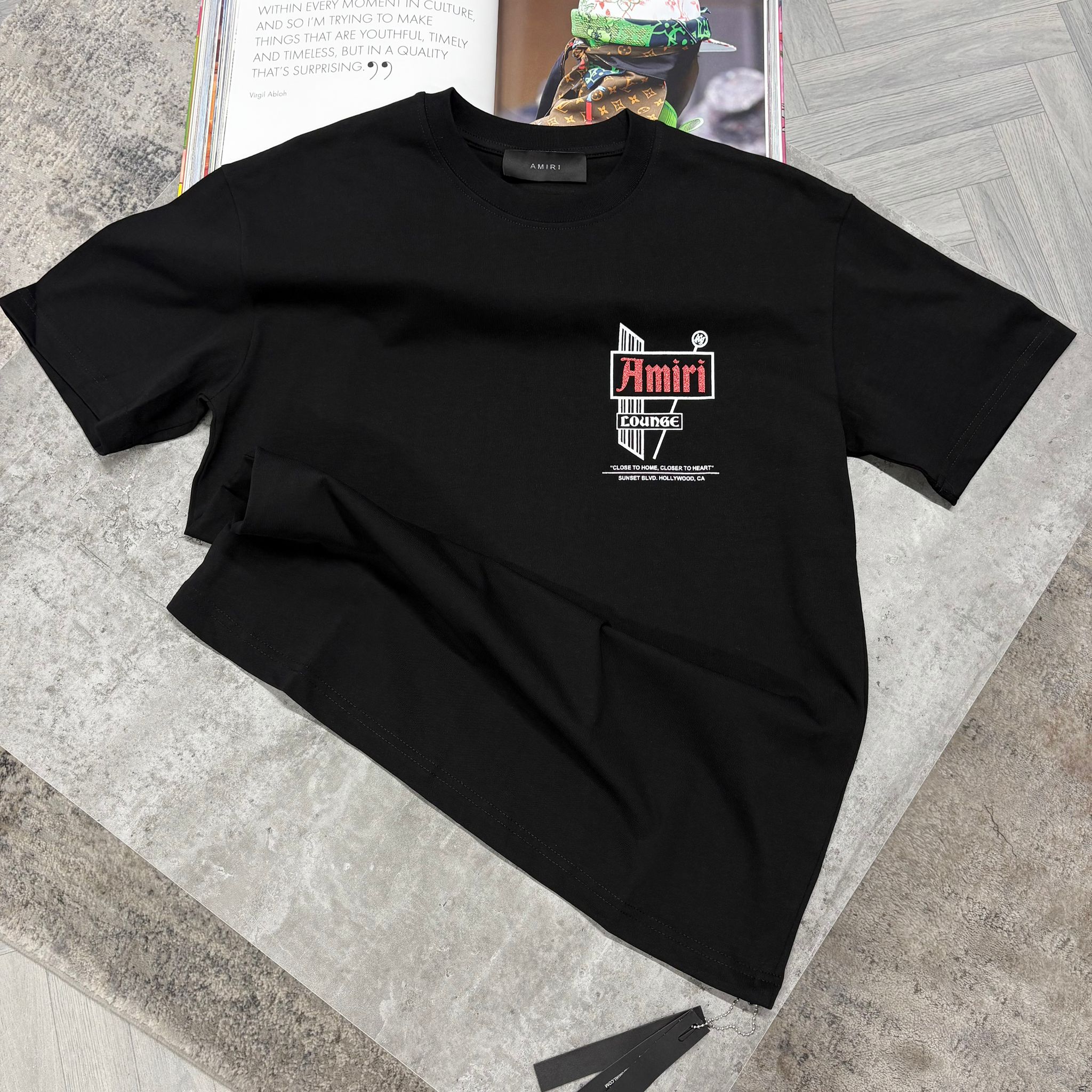 AMI - T-SHIRT - BLACK/RED