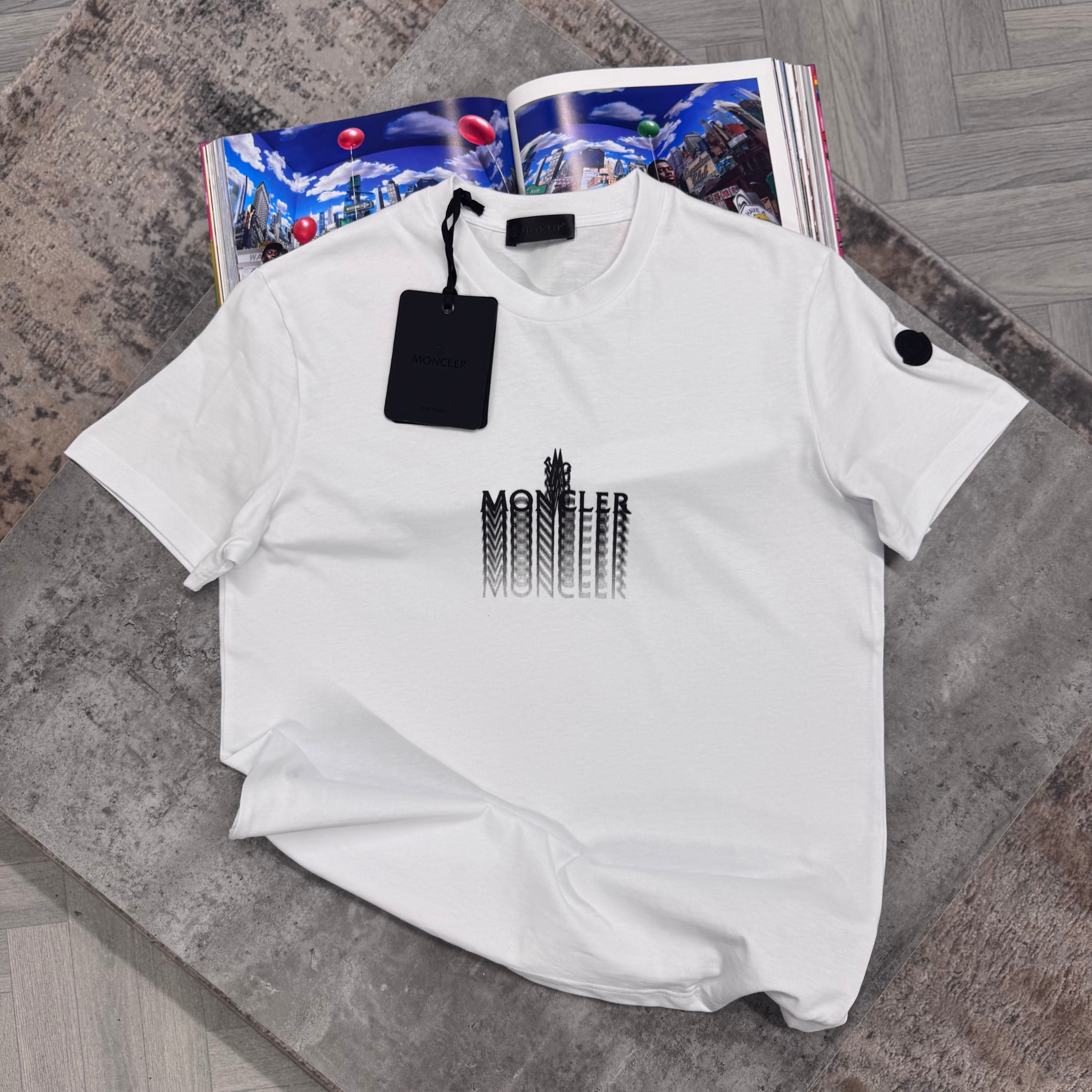 MNCLR BLURRED LOGO T SHIRT - WHITE