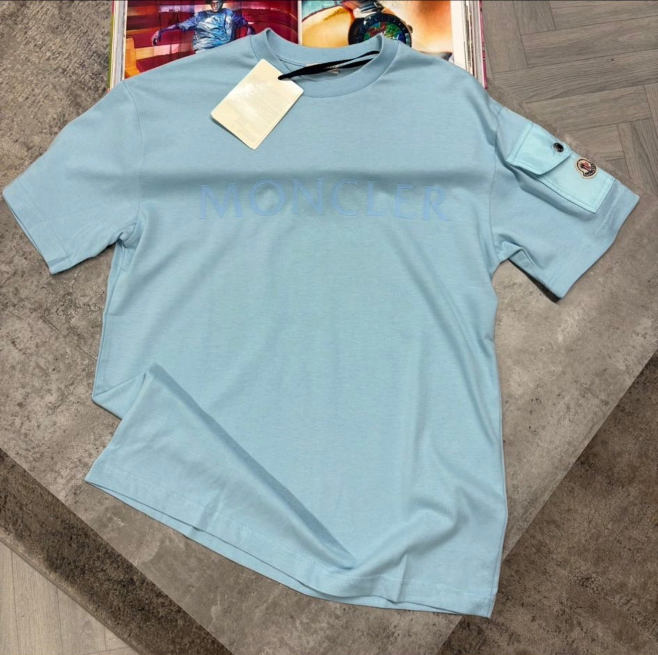MNCLR POCKET LOGO T SHIRT - SKY BLUE