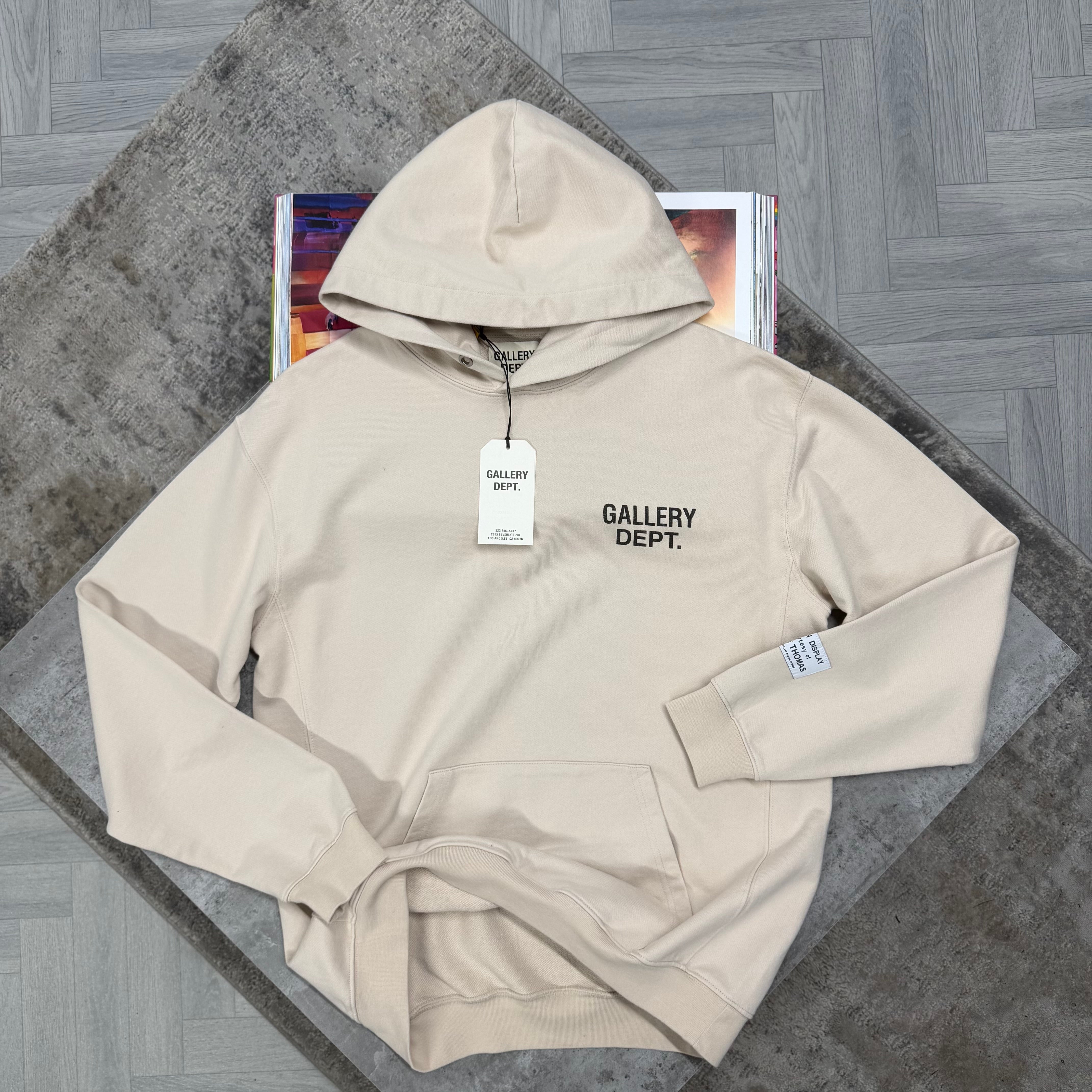 GD OVERSIZED LOGO HOODIE - BEIGE