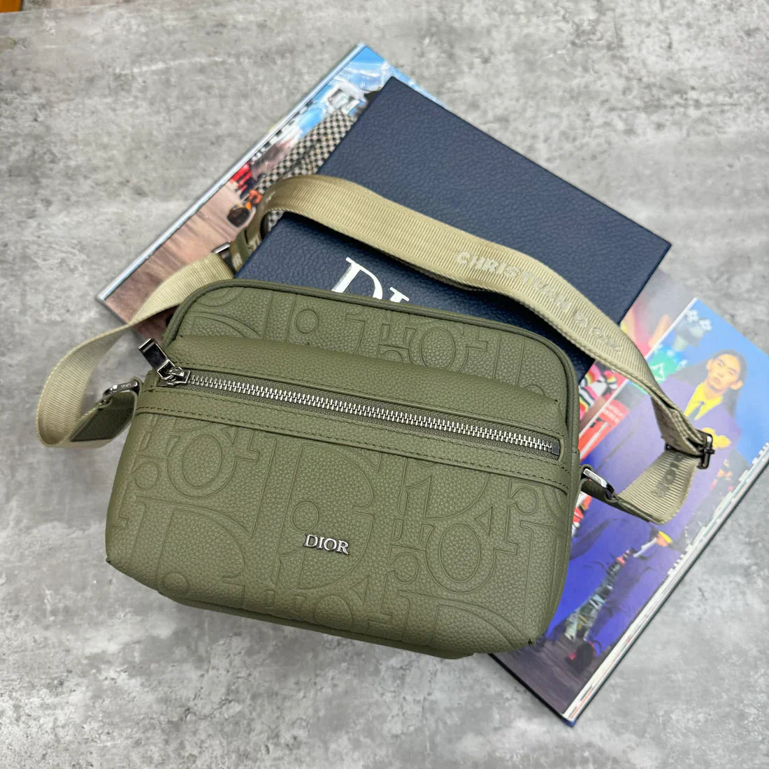 (PRE ORDER) CD LEATHER BAG - KHAKI