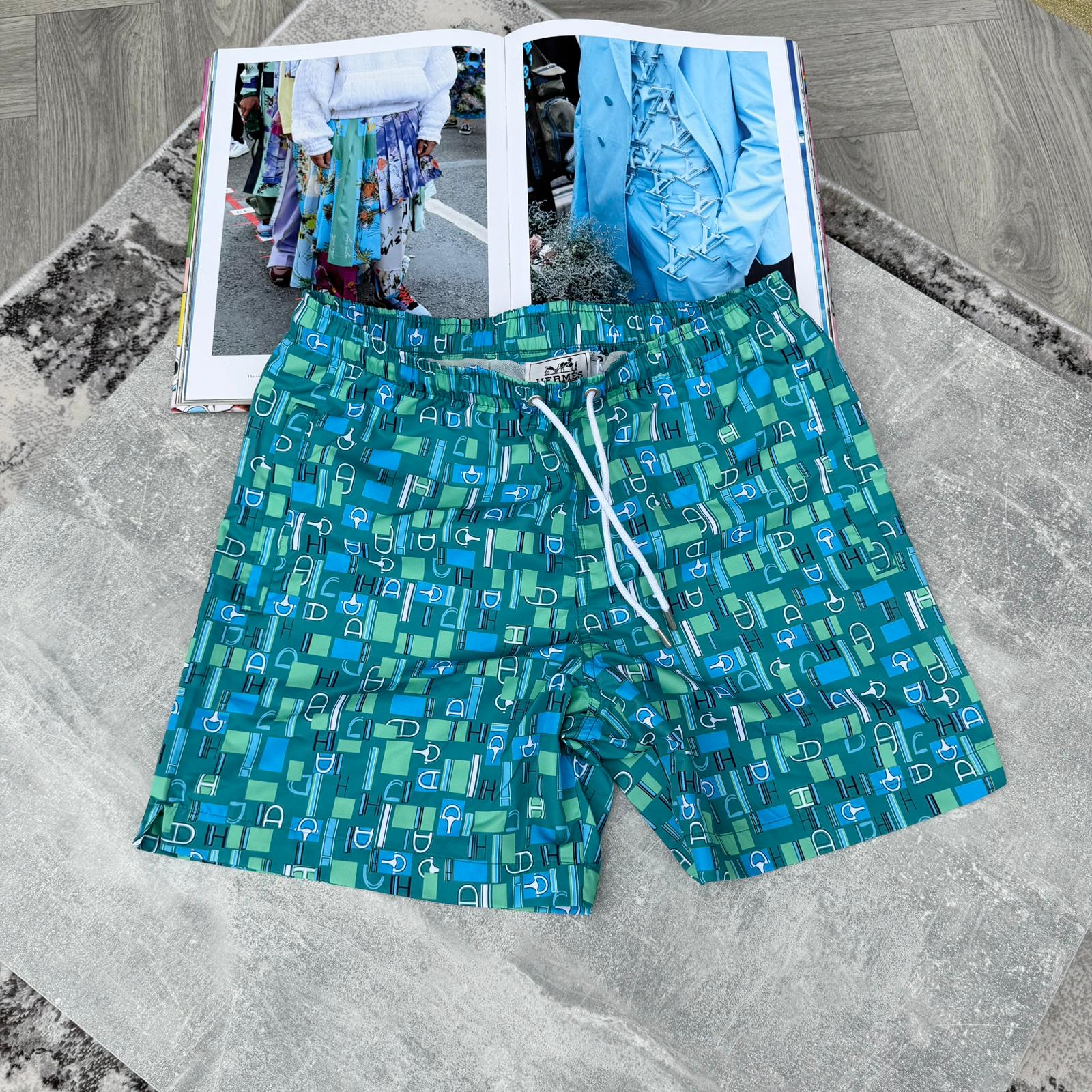 HMES LOGO SHORTS - BLUE/GREEN