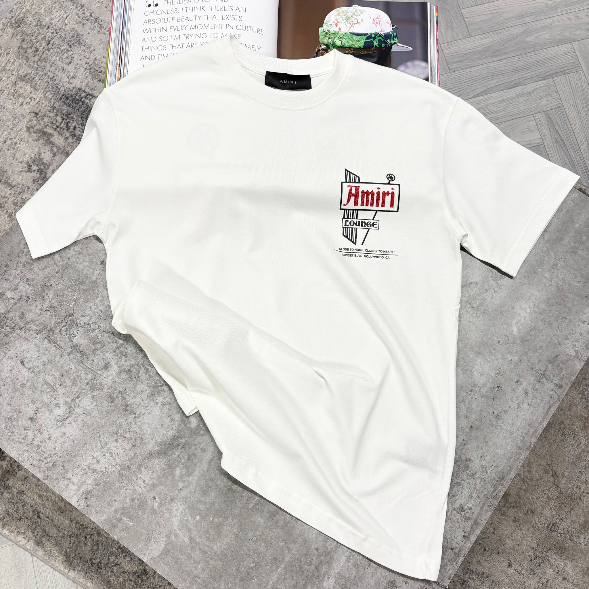 AMI - T-SHIRT - WHITE/RED